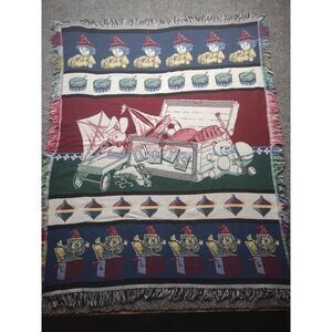 Vintage CROWN CRAFTS Blanket - Toy Box Theme Children Nursery 56x46